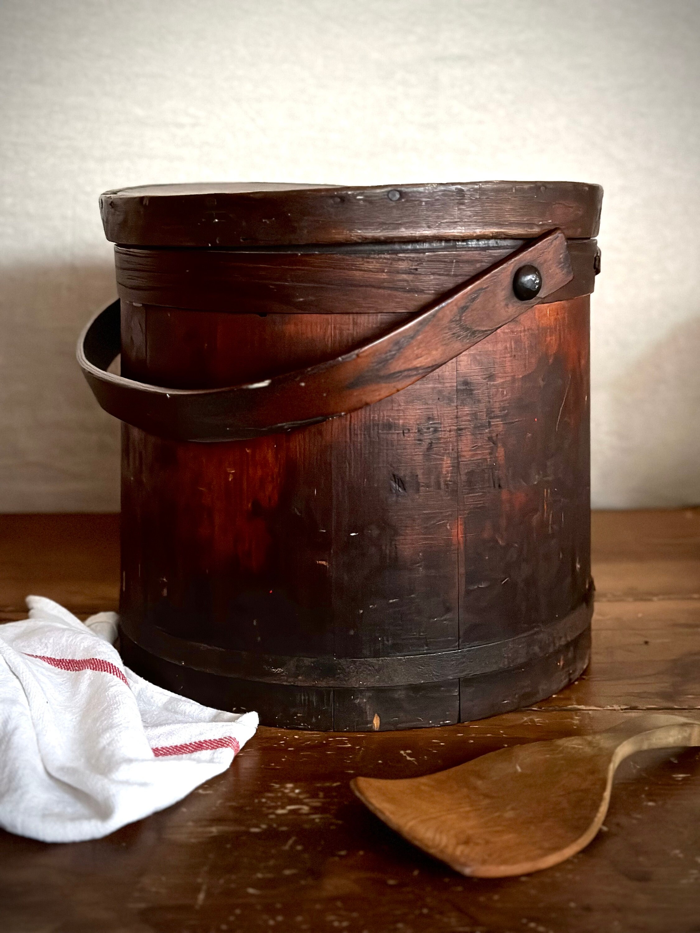 Wooden Solid Oak Bucket 15L Bath Crafting Supplies Handmade Wood