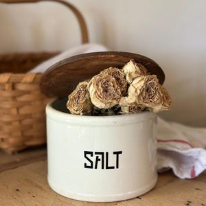 Rare! Germany Antique stoneware White Salt Box