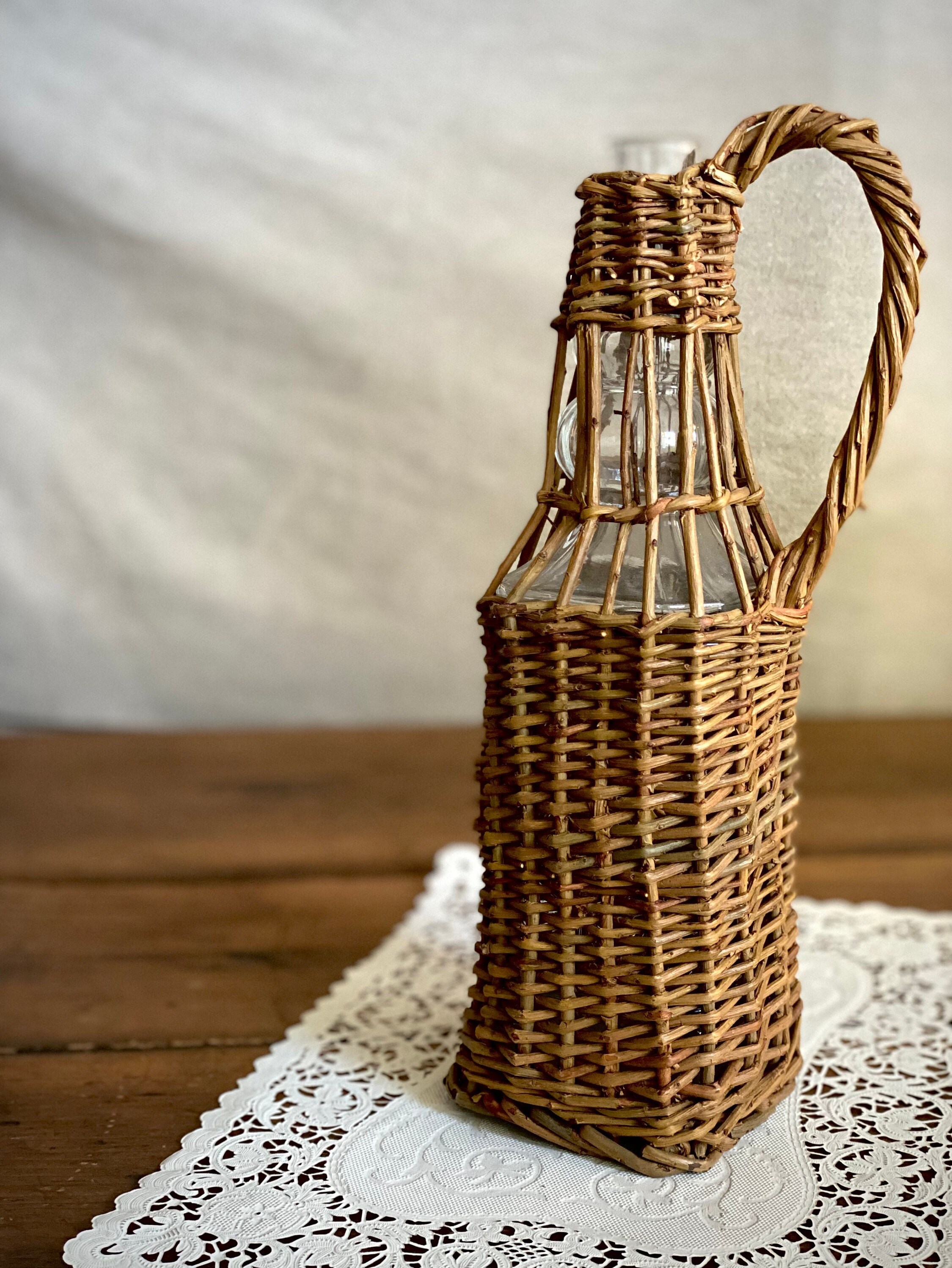 Wicker Bottle Holder Etsy