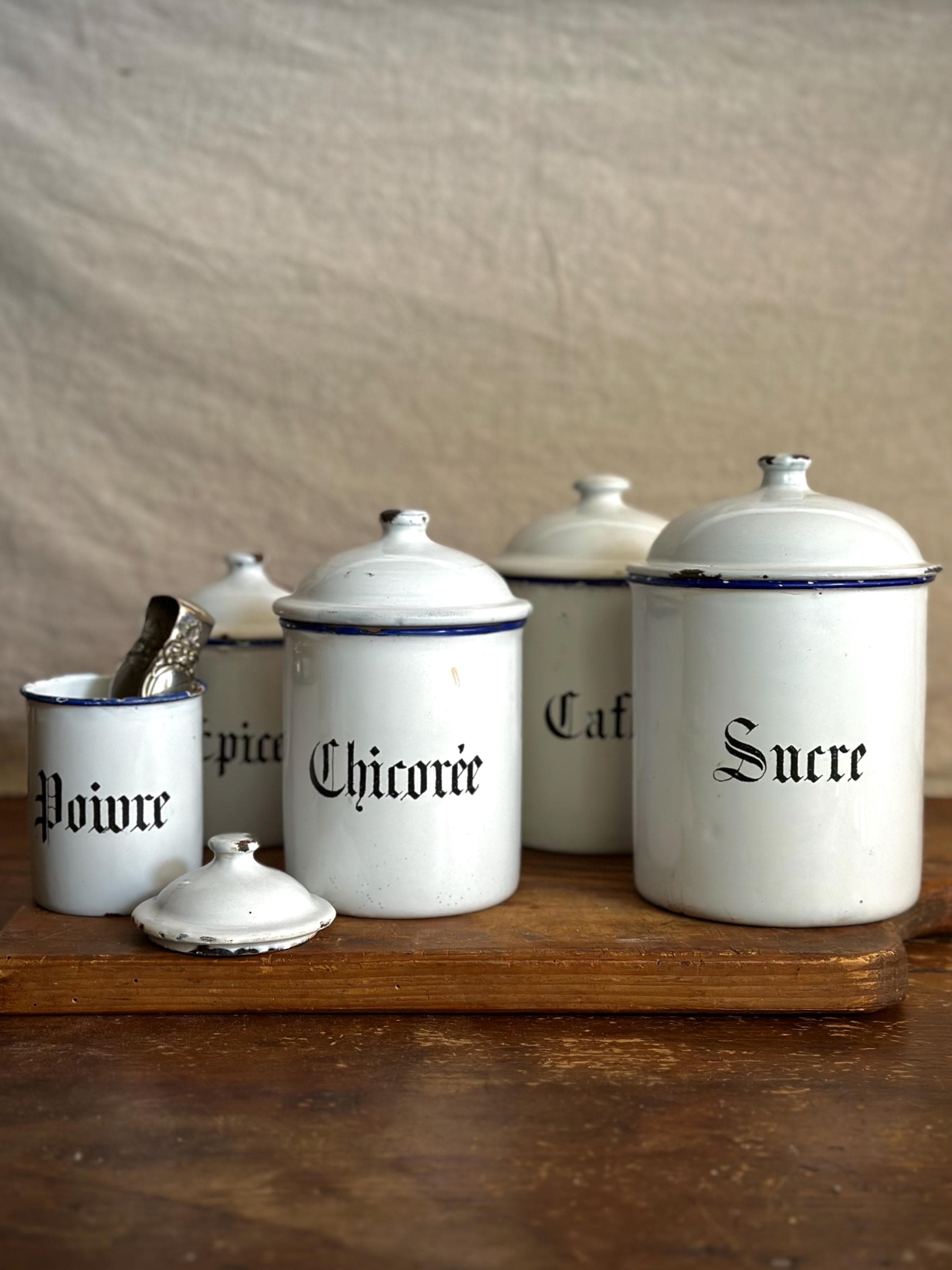 Enamel Canisters - Etsy