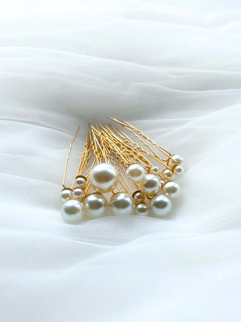 Pearl Hair Pins Gold Bundle Set