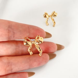 Bow Stud Earrings, Gold Bow Stud Earrings, Minimalist Silver Earrings, Bowknot Stud Earrings, Bow Earrings, Gifts for daugther