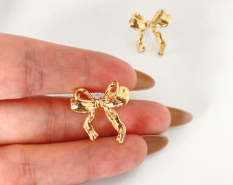 Bow Stud Earrings, Gold Bow Stud Earrings, Minimalist Silver Earrings, Bowknot Stud Earrings, Bow Earrings, Gifts for daugther