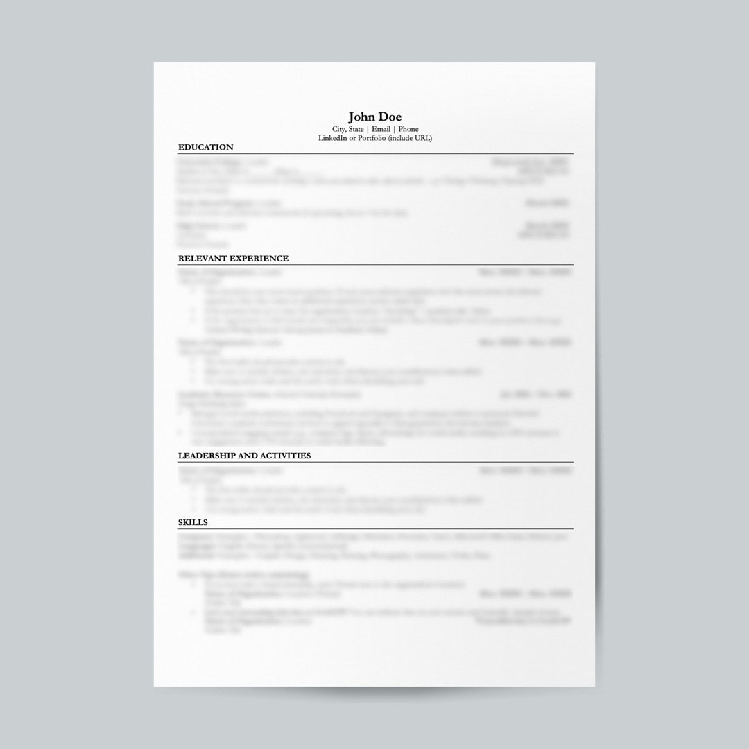 IVY LEAGUE Resume Template Professional Simple Clean on Etsy IVY LEAGUE Resume Template Professional Simple Clean on Etsy