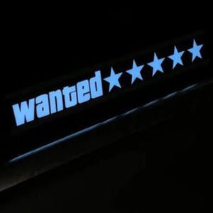 GTA 5 Star Wanted Level LED Car Window Decal – Animated Sticker | GTA V Inspired Gamer Car Mod Accessory