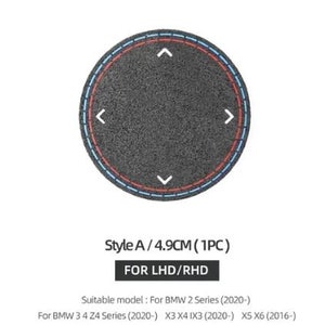 May include: A black round knob with four directional arrows, labeled "Style A / 4.9CM (1PC)" and "FOR LHD/RHD". Suitable for BMW 2, 3, 4, Z4, X3, X4, IX3, X5, and X6 series vehicles.