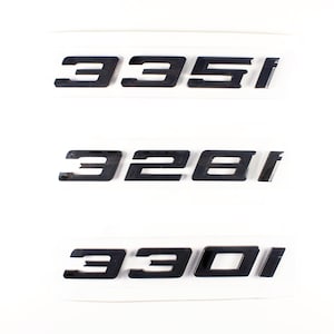 BMW 3 Series Black Emblem Badge - 328i 330i 335i 340i Gloss Black Trunk Decal | Custom Car Accessory