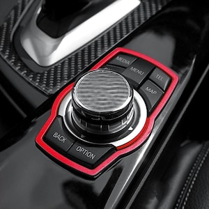 BMW Multimedia Button Surround Cover Trim Piece - Red/Blue - Automotive Interior Accessories 1 3 4 5 7 series X3 X4 X5