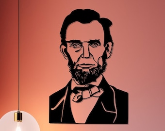 Abraham Lincoln WallArt Decor, Metal Portrait Decor, Housewarming unique gift, Abraham Lincoln..