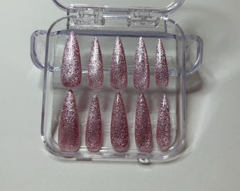 Eenvoudig ontwerp roze glitter kattenoog