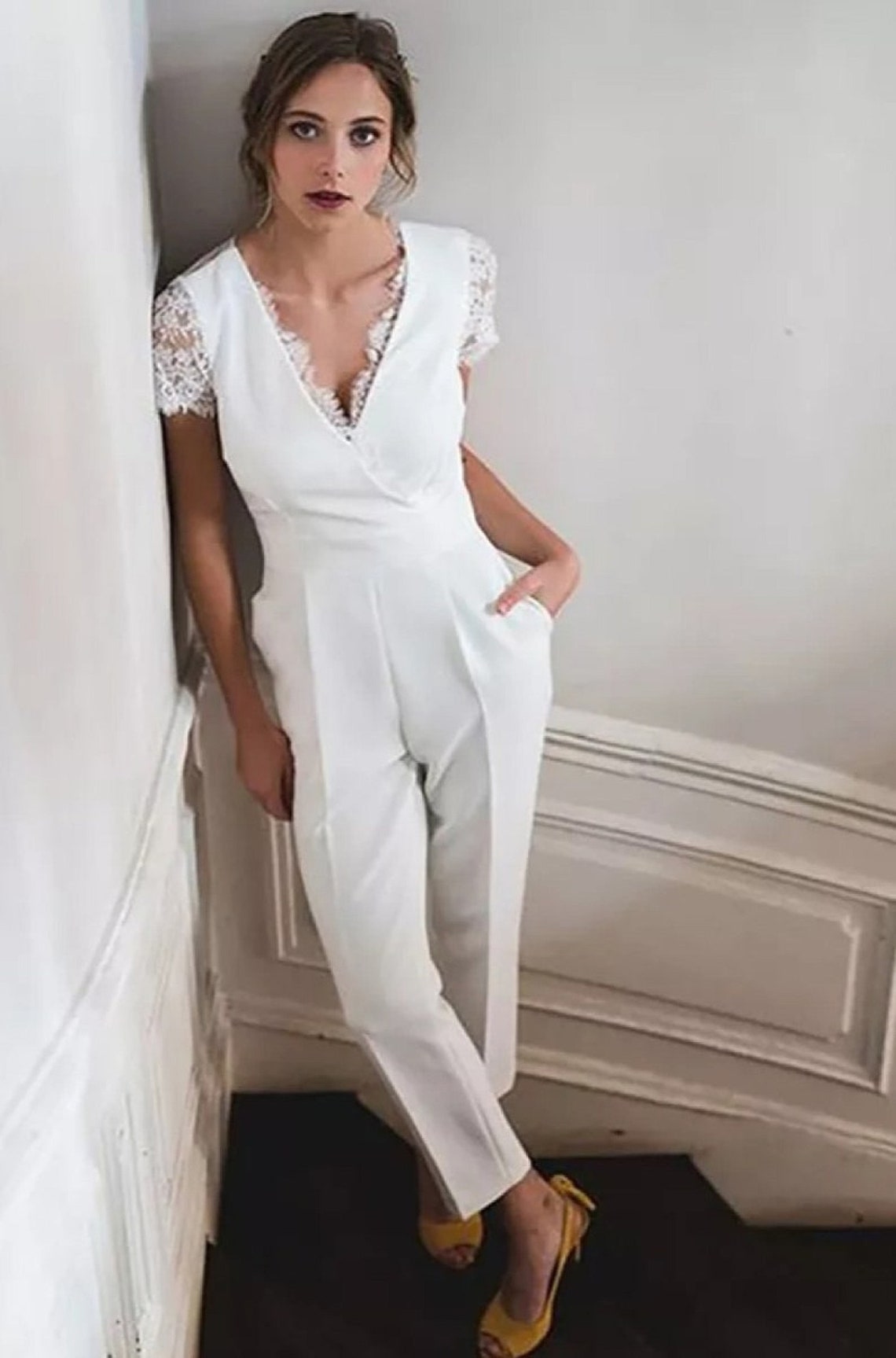 Bridal Jumpsuit for Courthouse Wedding, Reception, Bridal Shower, After