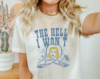 Coastal Cowgirl y2k Crop Top Shirt, The Hell I Won't Yeehaw y2k baby tee Let's Go Girls Coastal Granddaughter Coastal Grandma Comfort Colors