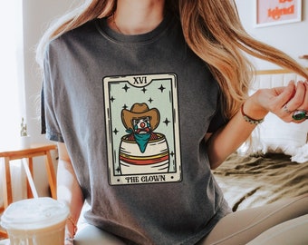 Clowncore y2k Crop Top, Clown Tarot Card, Kidcore Clothing, y2k Baby Tee, Weirdcore Clothing, Jester, Oddly Specific Shirt, Comfort Colors