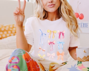 Bows Coquette Shirt, Balletcore Shirt, Bow Shirt, Preppy stuff, Coquette Top, Soft Girl Aesthetic, Ribbon Shirt Girlie Girl Coquette Cowgirl