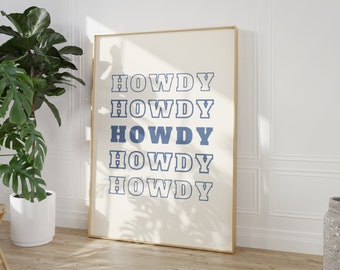 Howdy Wall Art, Coastal Cowgirl, Coastal Granddaughter, Beachy Room Decor, Surfboard Wall Art, Dopamine Decor, Pinterest Room Decor