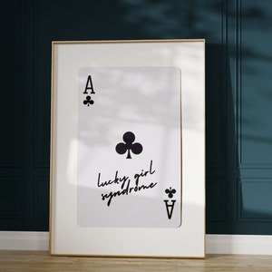 Lucky Girl Syndroom, Lucky You Wall Art, Happy Hour Print, jaren '70 Wall Art, Afdrukbare Wall Art, y2k Room Decor, Prints Wall Art Trendy Neutraal