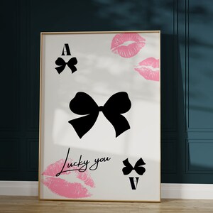 Lucky You Arte de parede, Lucky You Poster, Decoração de dopamina, Arte de cartas de jogo, Decoração de quarto y2k, Decoração de quarto de coquete, Decoração de quarto Pinterest