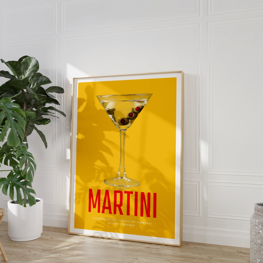 Martini Wall Art Martini Cocktail Art Print Retro Cocktail Etsy