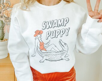 Florida Sweatshirt, Swamp Puppy, Coastal Cowgirl Sweatshirt, Beachy Sweatshirt, Coastal Grandma, Alligator Shirt, Retro Florida