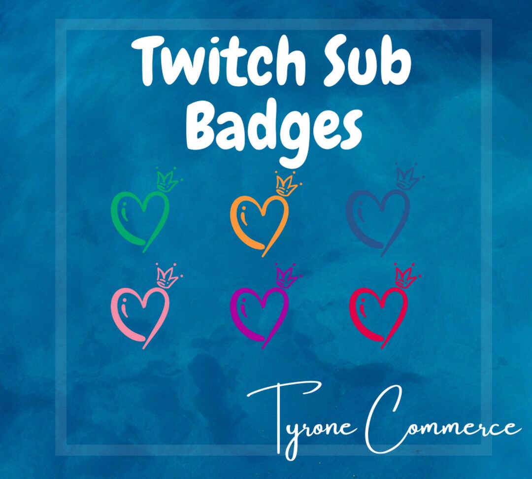 Heart Sub Badges for Twitch Live Streams, Twitch Sub Badges, Discord ...