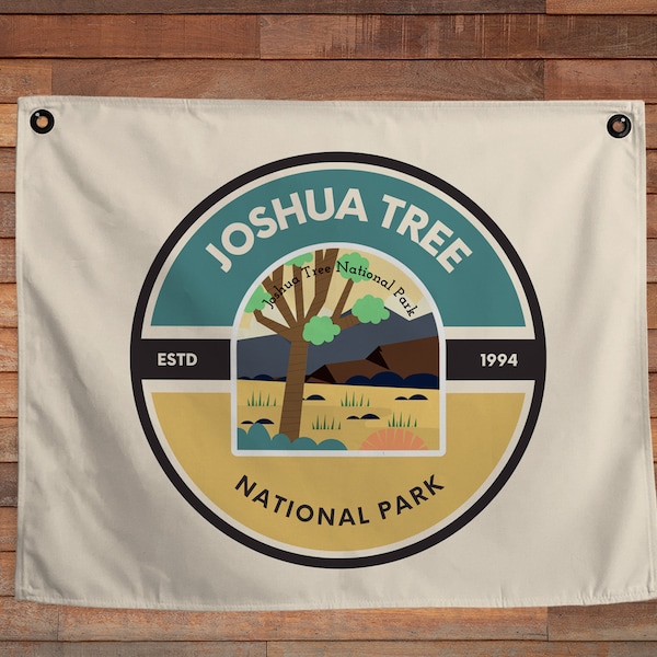 Joshua Tree National Park Banner | Home Decor | National Park | Travel Decor | Wall Hanging | Canvas Banner | Dorm | Kitchen | Living Room