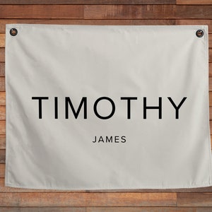 Baby Name Banner | Custom Baby Name Banner | Personalized Baby Name Banner | Baby Name Flag | Nursery Decor | Proxima Nova Font | Canvas