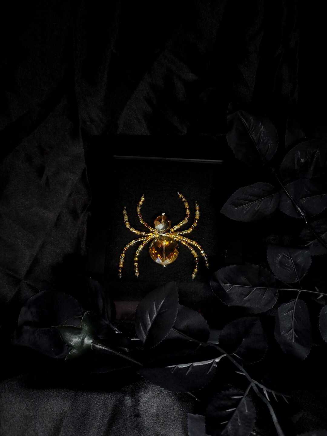 Beaded Framed Spider Art | Gothic Home Decor, Witchy Decor, Gothic ...