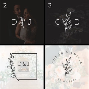 Logotipo de casamento personalizado, criação de logotipo, logotipo minimalista, logotipo de letra inicial, logotipo de nome, logotipo de casamento, logotipo floral, personalizado
