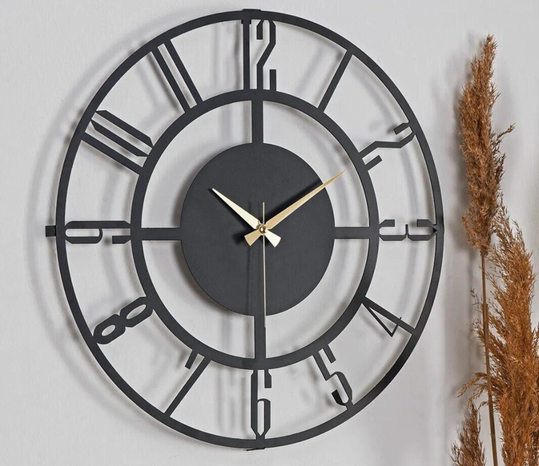 Minimalist Oversized Wall Clock Mesh Wall Clock Modern Large Etsy