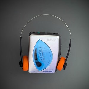 Sony Walkman WM-FX193 Cassette AM/FM Player with Orange Foam Headphones | Retro Music Experience