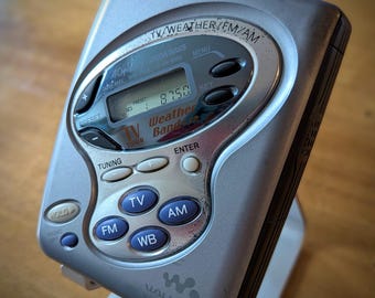 Vintage Sony Walkman WM-FX281 Cassette Tape Am/fm Radio TV Weather
