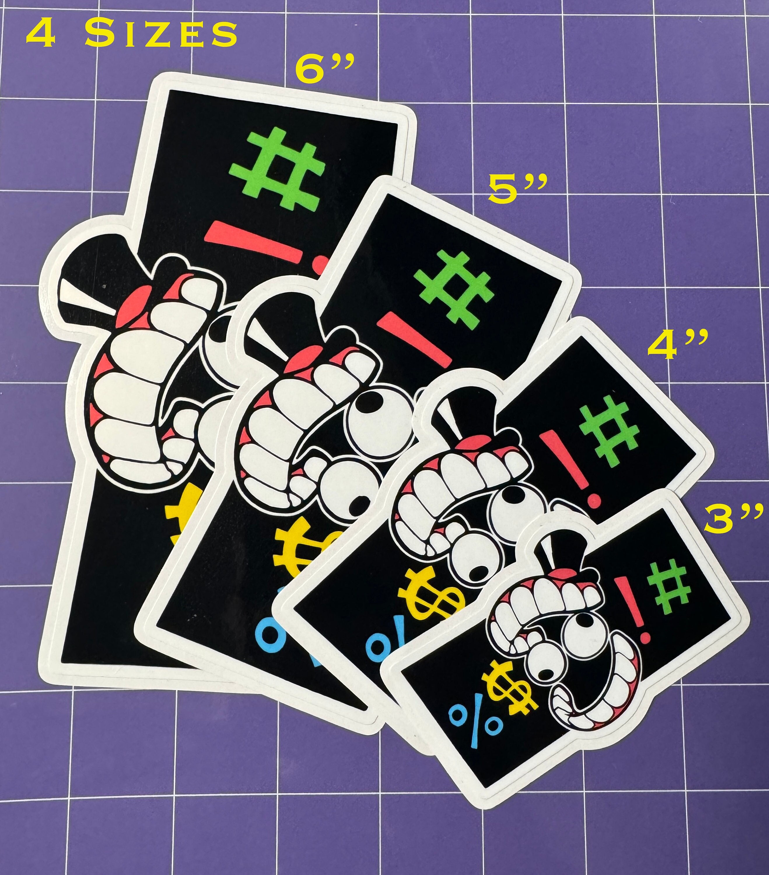 Amazing Digital Circus Swear Censor Vinyl Stickers, 4 Sizes, 2 of