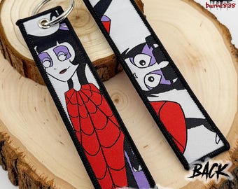 Lydia Keychain – Embroidered Beetlejuice Inspired Key Ring, Gothic Horror Gift, Movie Fan Accessory, Free Shipping