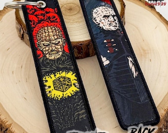 Llavero bordado de Pinhead, llavero de la película de terror Hellraiser, regalo para fans del terror - Envío gratis