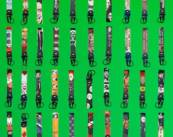 Horror Lanyard Keychain Short Lanyard Eagles Beak Clasp Horror Bag tag Horror Keychain Biker Keychain 20 styles FREE SHIPPING