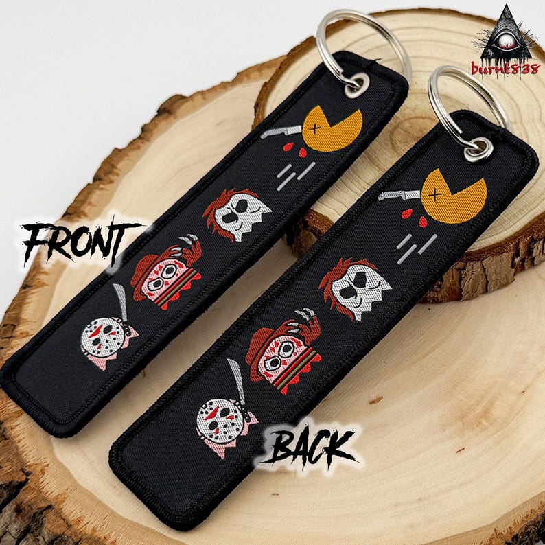 Pac-man Horror Keychain – Embroidered Slasher Villain Keychain With ...
