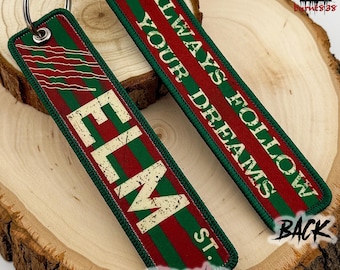 Llavero bordado de Elm Street – Llavero inspirado en la película de terror / Regalo de Pesadilla en Elm Street / 5”x1” con anilla metálica / Envío gratuito