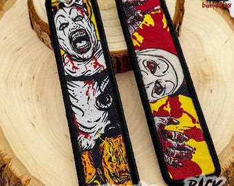 Llavero bordado de Art el Payaso, llavero de película de terror Terrifier, regalo para fans del terror, llavero de película slasher / Envío gratis
