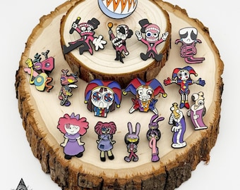 The Amazing Digital Circus Enamel Pins | Jax, Pomni, Kinger, Cain, Bubble, Ragatha, Zooble, Gangle