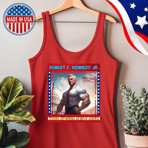 RFK Tank Top - Make America Swole Again | RFK Jr Shirt | Kennedy 2024 | RFK 2024 | Democrat Shirt | Funny Political Shirt