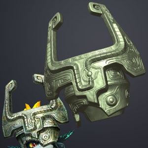 3D-STL File: Legend of Zelda Twilight Princess - Midna&#39;s Mask/Helmet Fused Shadow