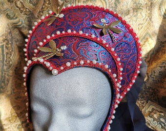 Dragonfly French Hood Anne Boleyn Renaissance Hat Tudor