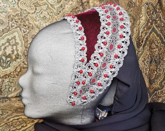 Middeleeuws Hoofddeksel GRACEART Anne Boleyn Chapeau élisabéthain Tudor Coronet Hood Hat Anne Boleyn Hoed Elizabethaans Kostuum Accessoire