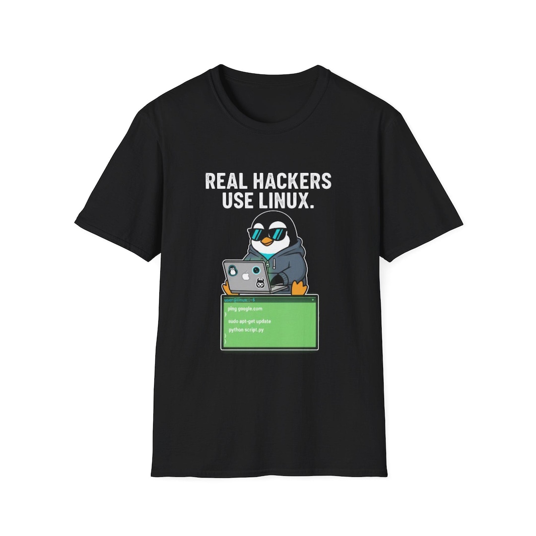 Real Hackers Use Linux Penguin Tee | T-shirt, Coding, Programmer - Etsy UK