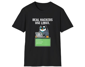 Real Hackers Use Linux Penguin Tee | T-Shirt, Coding, Programmer