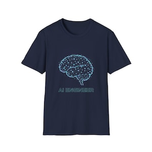 AI Engineer Brain Graphic T-Shirt | Neural Network Tech Tee