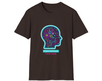 Think Different Think Geek T-Shirt | Brain Circuit Illustration