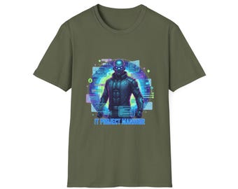 IT Project Manager TShirt | Futuristic SciFi Helmet Design