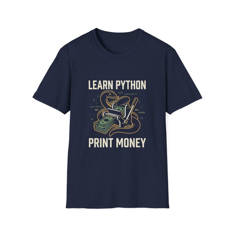 Camiseta "Aprende Python, imprime dinero", divertida camiseta gráfica para desarrolladores de Python, regalo unisex llamativo para programadores de Python y aficionados a la tecnología. imagen 9