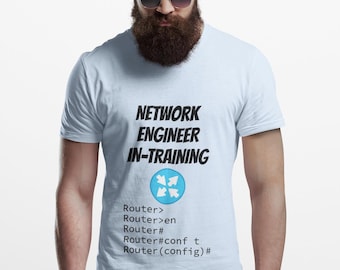 Camiseta de formación para ingenieros de redes, camiseta con diseño de router, regalo unisex para estudiantes de informática y entusiastas de la tecnología.
